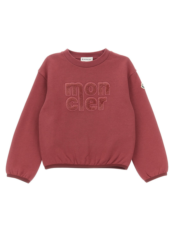 سويت شيرت Moncler Enfant تيدي شعار — عنابي
