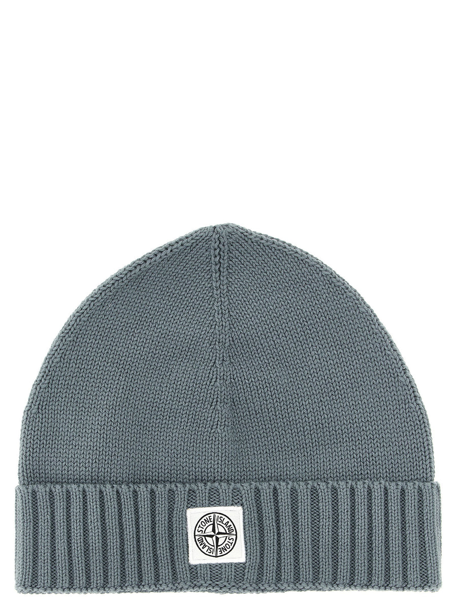 Stone Island Junior Logo Patch Beanie — grey