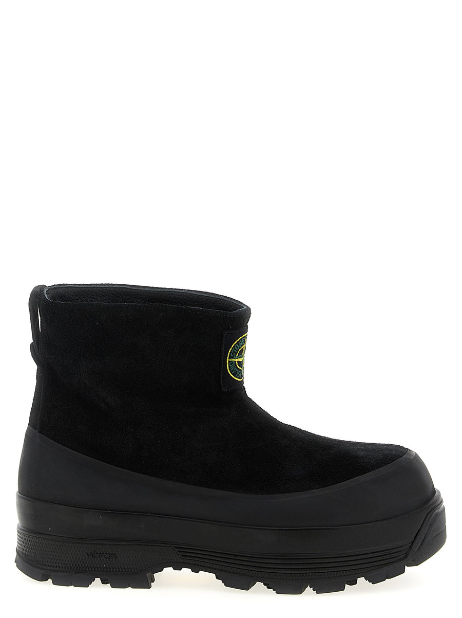 Stone Island Suede Ankle Boot — Black