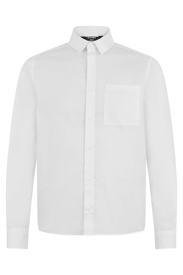 Long-Sleeve Cotton Shirt White