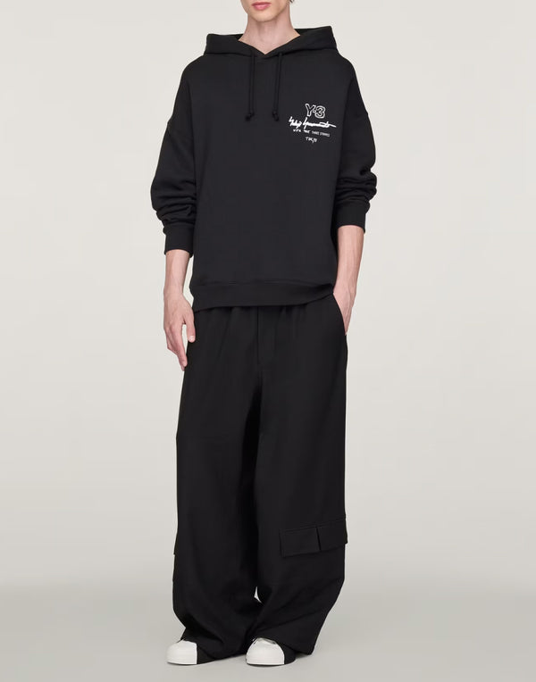 Y-3 100% Cotton hoodie in black