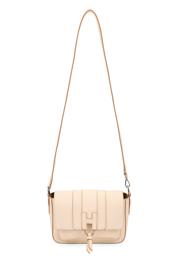 Shoulder Bag Trend Flap Beige Leather