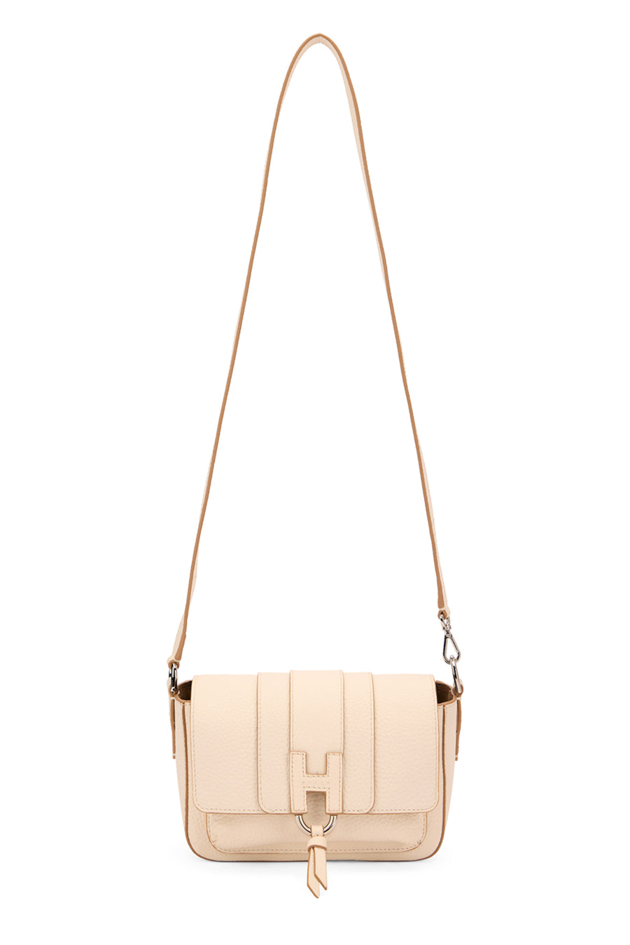 Shoulder Bag Trend Flap Beige Leather
