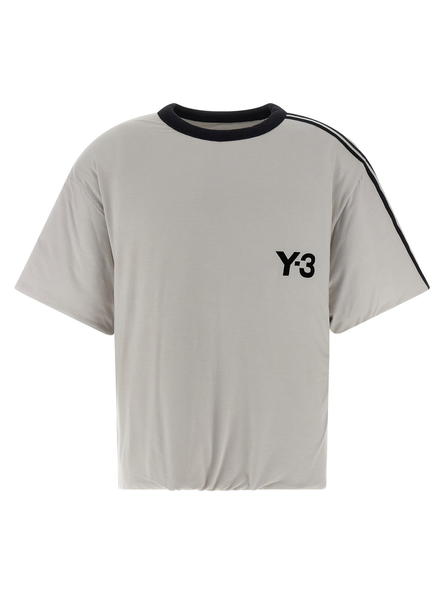 Y-3 Y-3 شعار تي شيرت مبطن قميص — رمادي