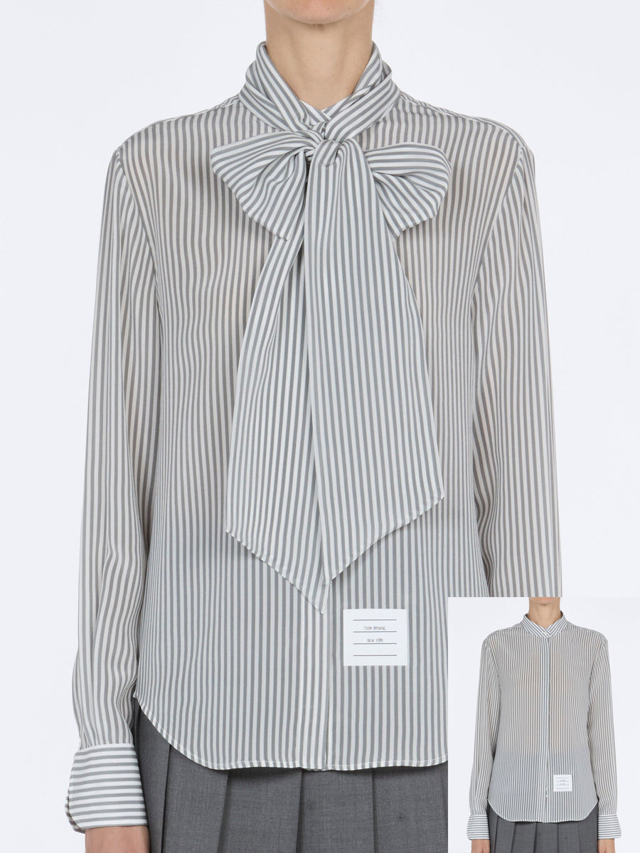 Thom Browne Silk crêpe de chine shirt in gray