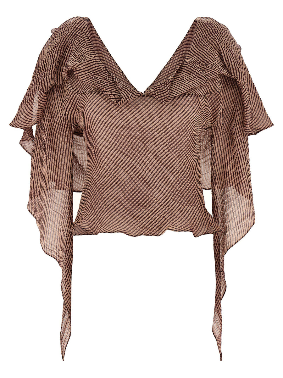 Kiko Kostadinov Plexus Blouse — Taupe