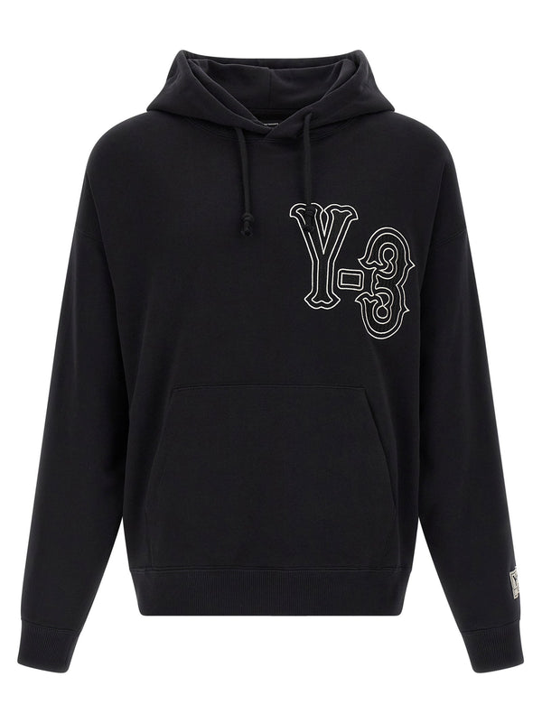Y-3 شعار المطرزة من هودي - أسود