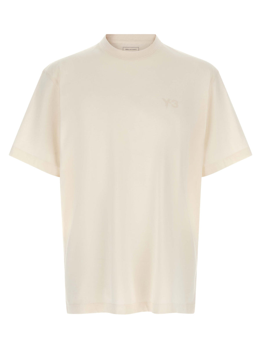 Y-3 Pure Cotton Jersey T-shirt — Cream