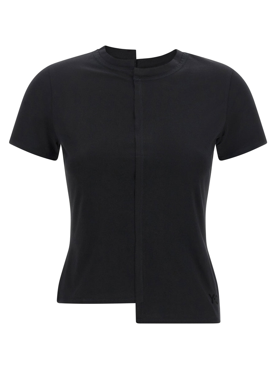 Y-3 Asymmetric Cotton T-Shirt — Black