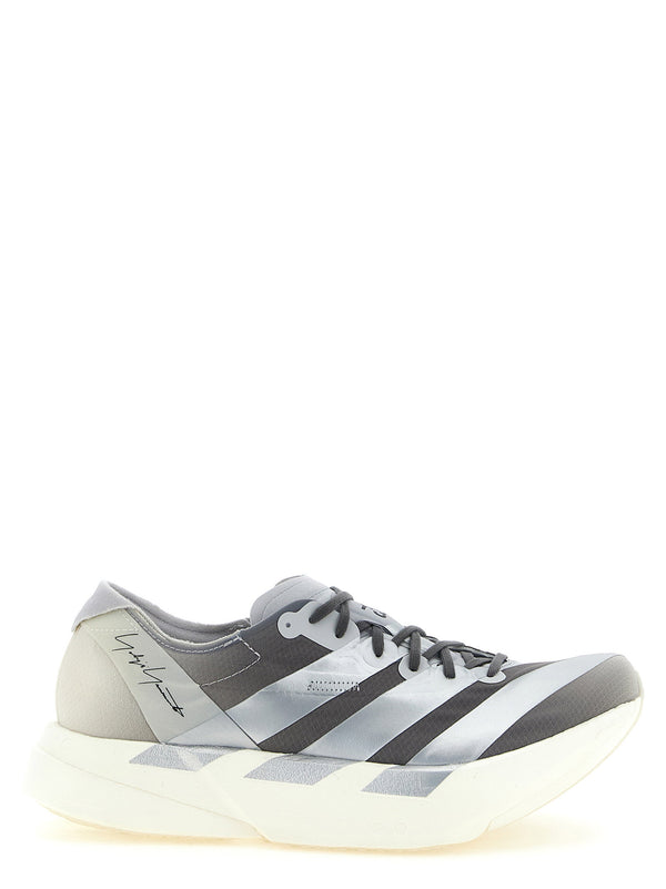 Y-3 Metallic مخطّط قماش شبكي سنيكرز — رمادي