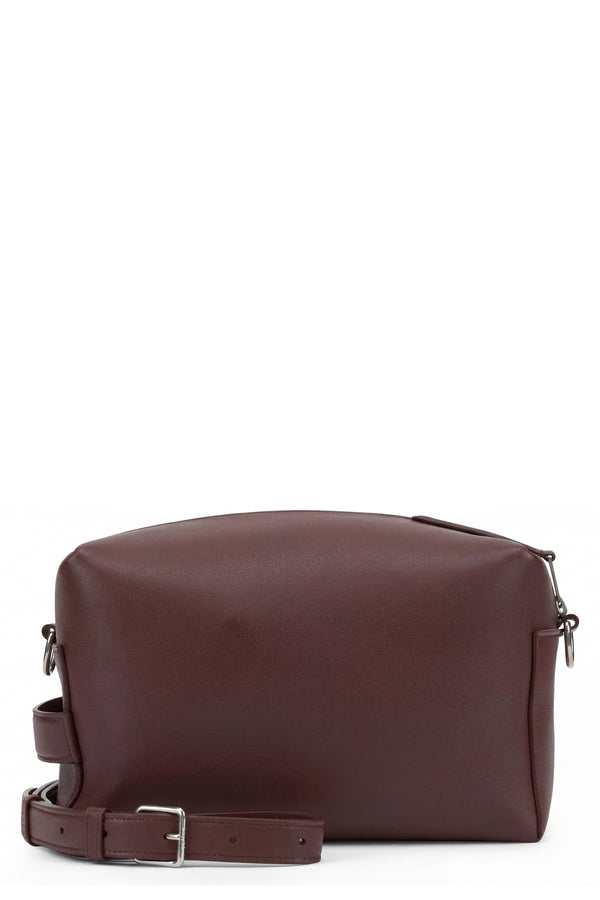 Shoulder Messenger Bag Burgundy Leather Calf Skin