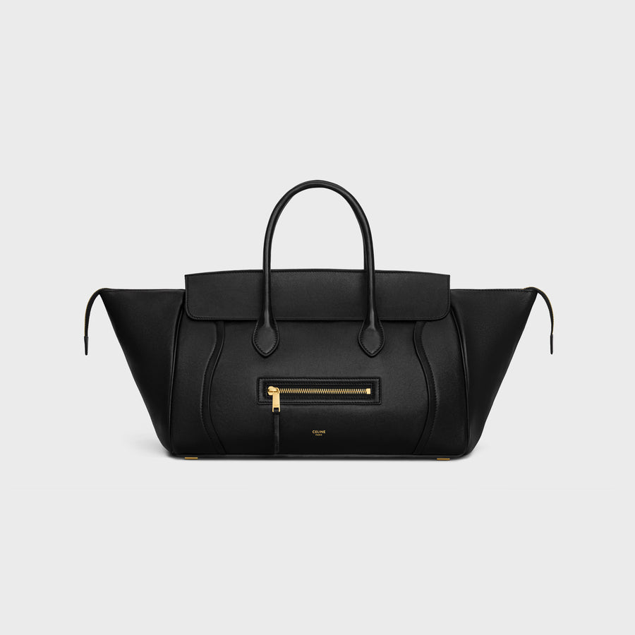 Celine Lambskin shoulder bag in black