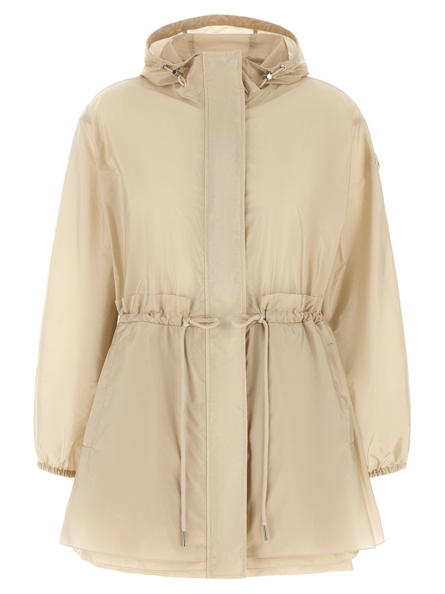 Moncler وتيو معطف — بيج
