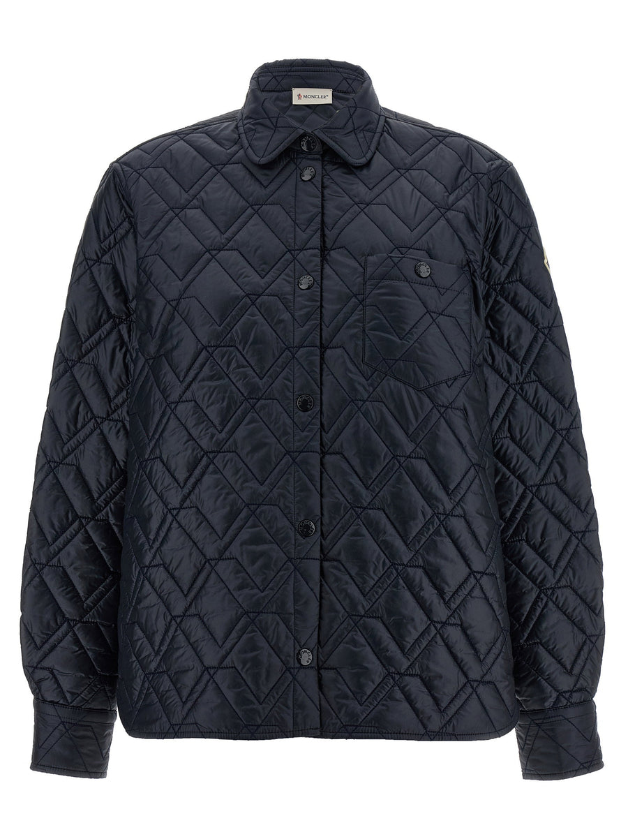 Moncler Diamond Quilted Overshirt — Navy