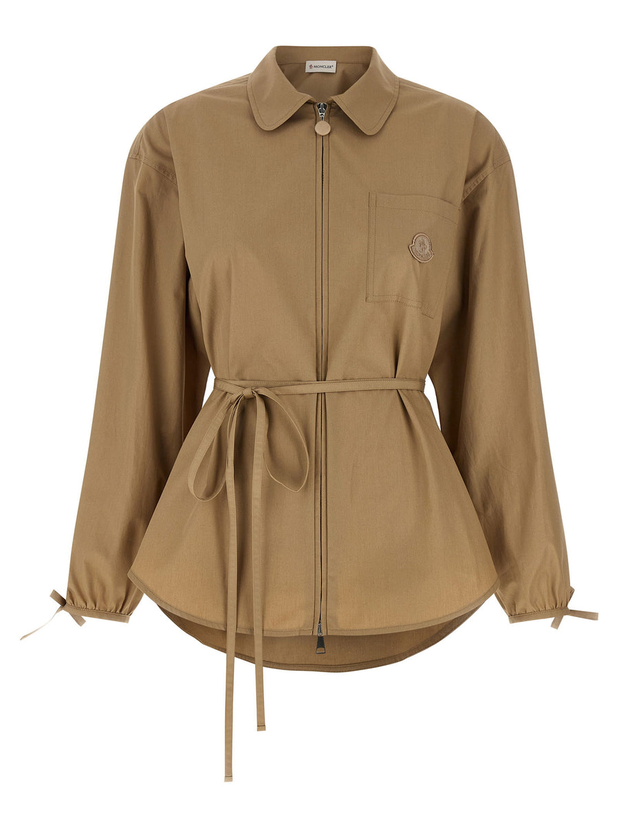 Moncler Cotton Poplin Overshirt — Beige