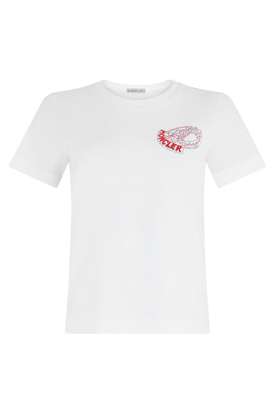 T-Shirt With Chest Print White Cotton T-shirts & Jerseys