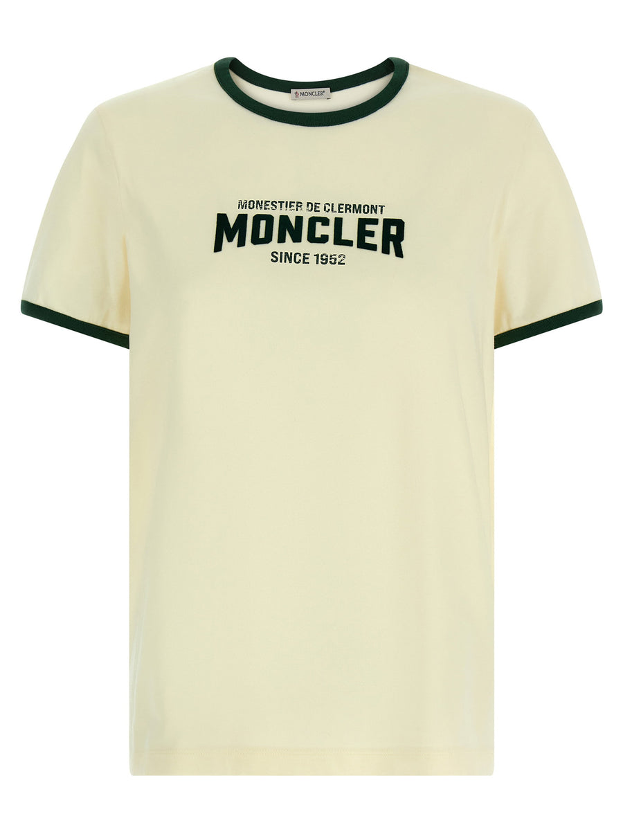Moncler Flocked Logo T-shirt — Cream