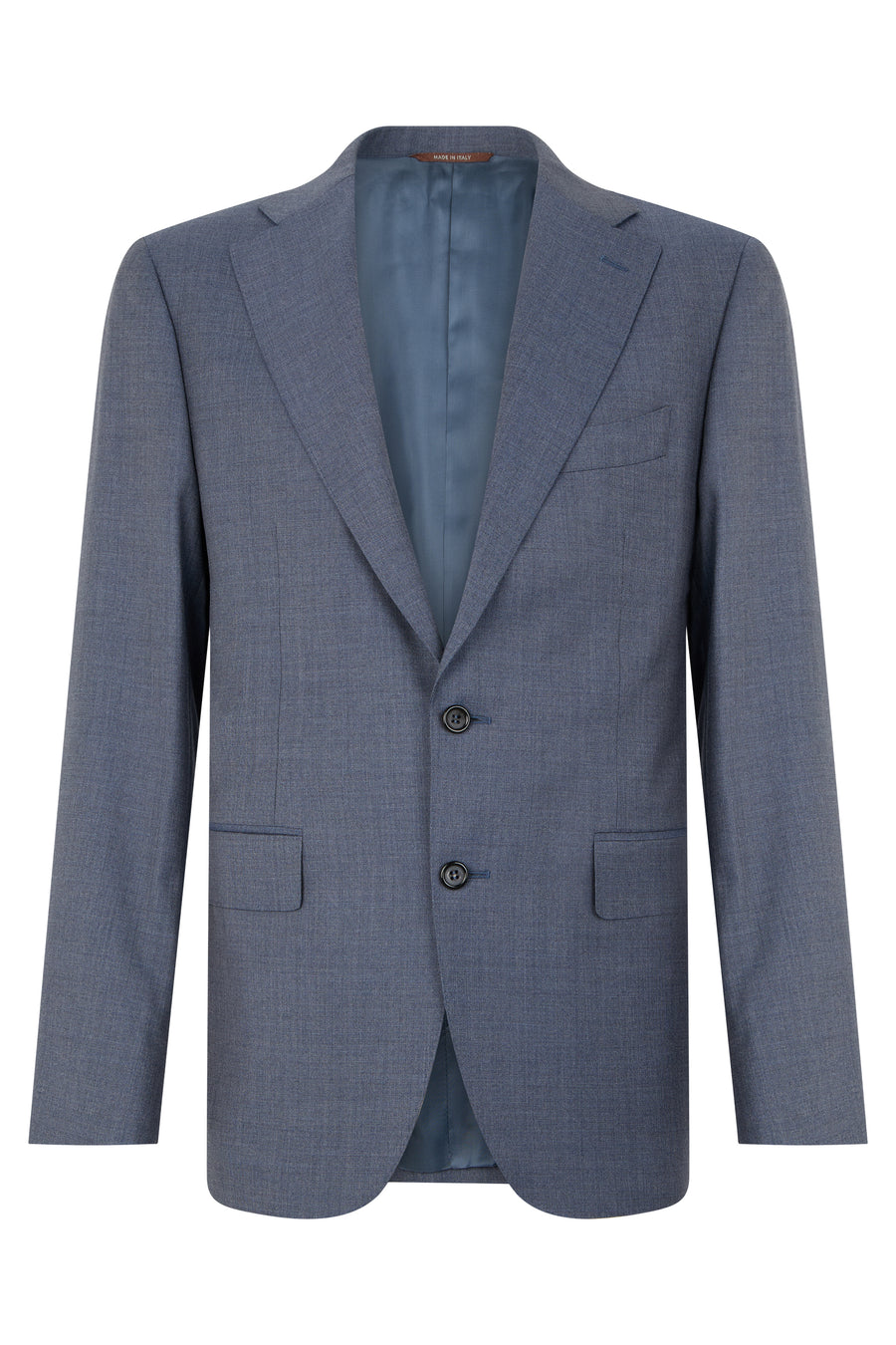 Single-Breasted Jacket Dusty Blue Wool Suit & Dinner