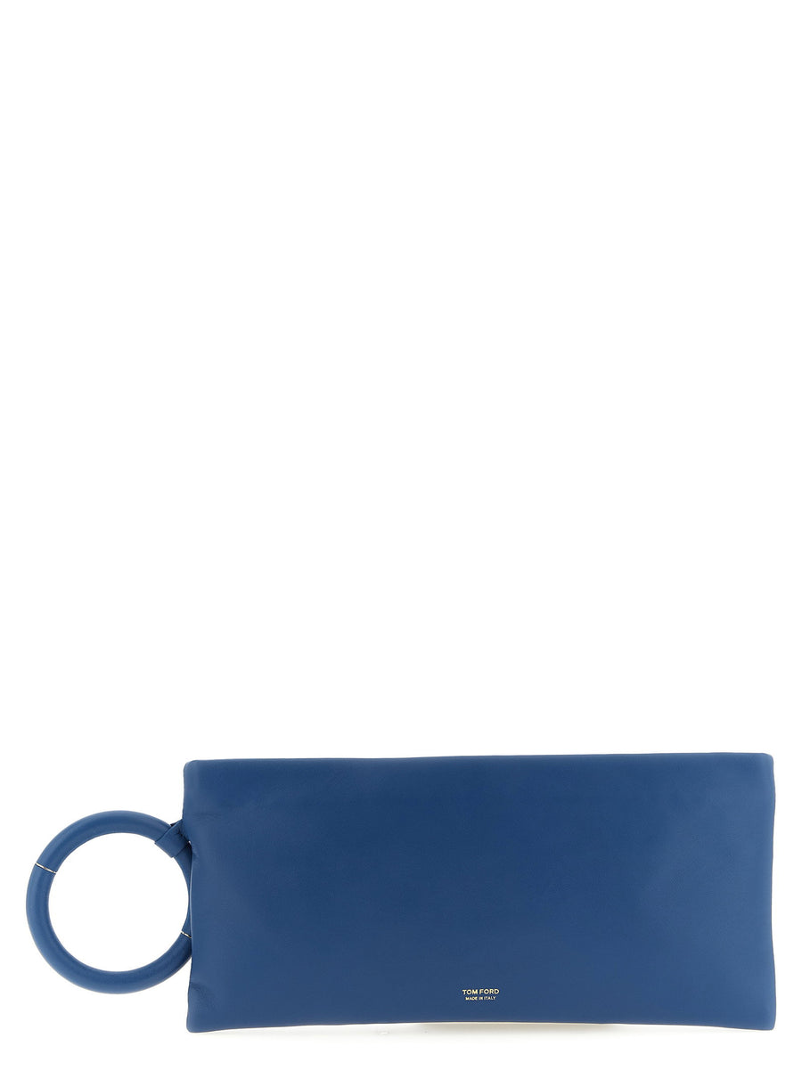 Tom Ford Nappa Leather Bangle Clutch — Blue