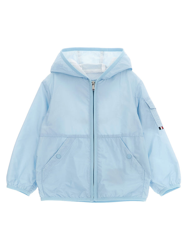 Moncler Enfant Lightweight technical fabric jacket in light blue
