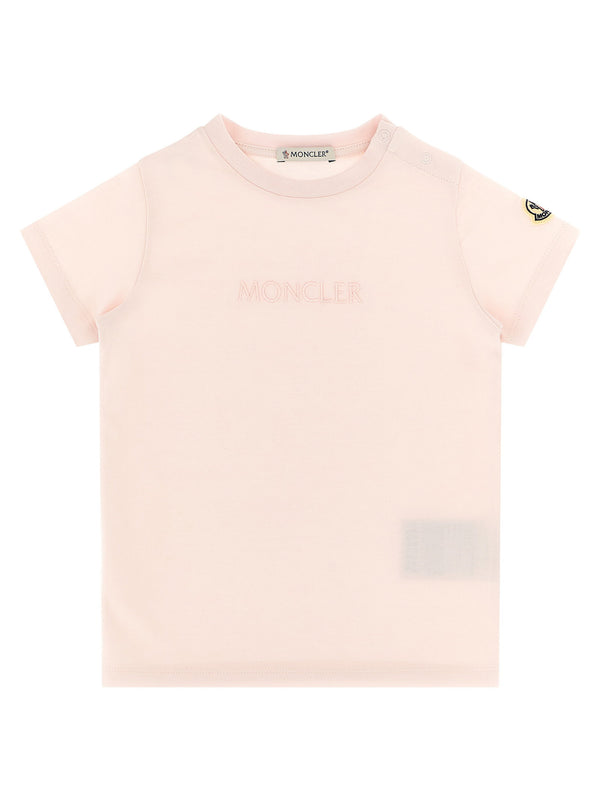 قميص تزلج مطرز من Moncler Enfant شعار قطن قميص — وردي