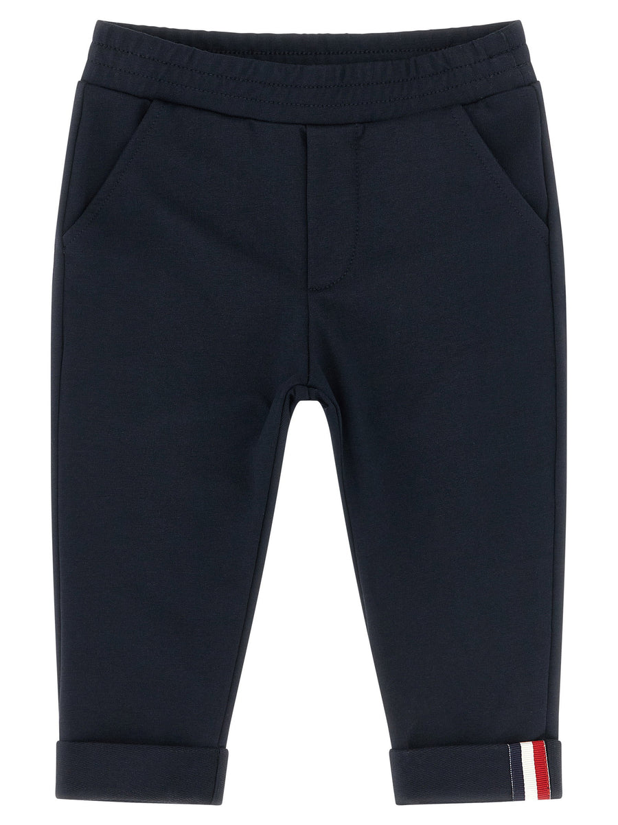 Moncler Enfant Tricolor Ribbon Joggers — Navy