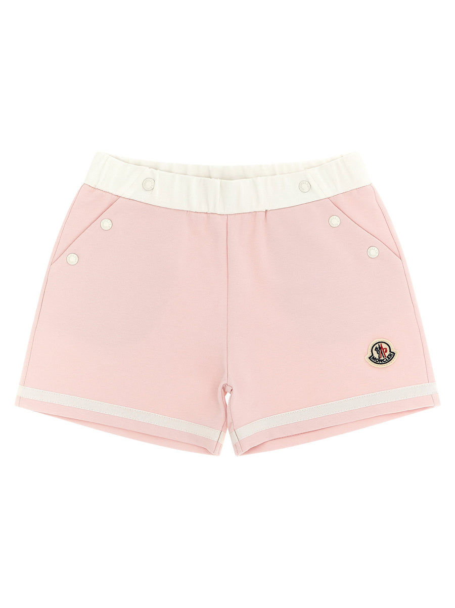Moncler Enfant Cotton-Viscose Blend Bermuda Shorts — Pink