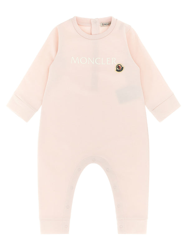 بوديسوت قطن جيرسيه مطرز من Moncler Enfant شعار — وردي
