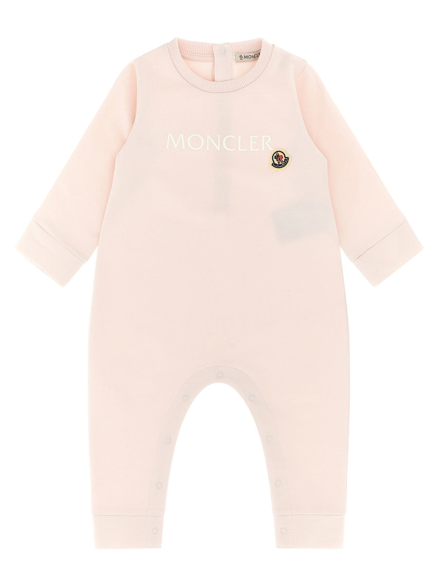 بوديسوت قطن جيرسيه مطرز من Moncler Enfant شعار — وردي