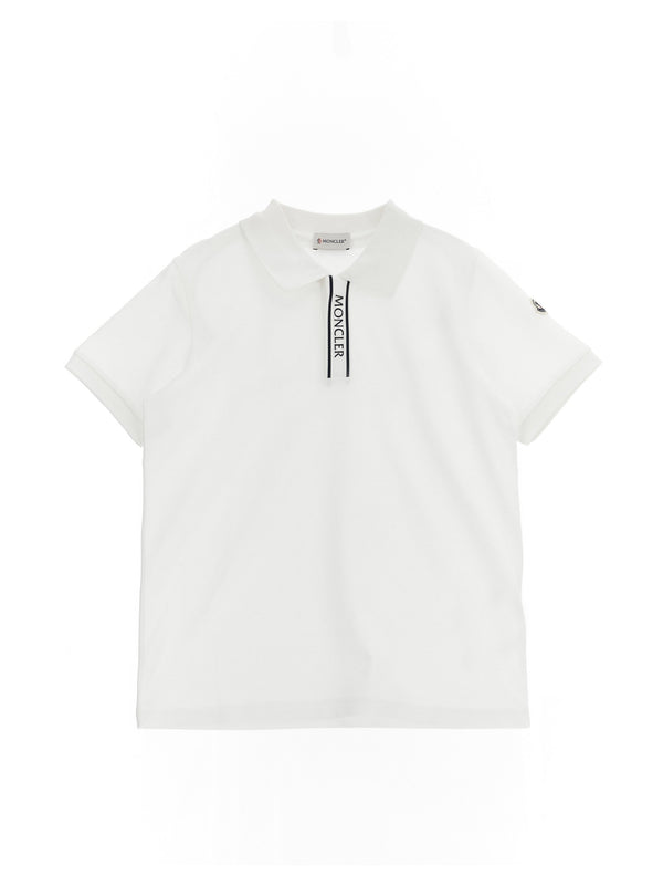 Moncler Enfant Cotton piquet polo shirt in white