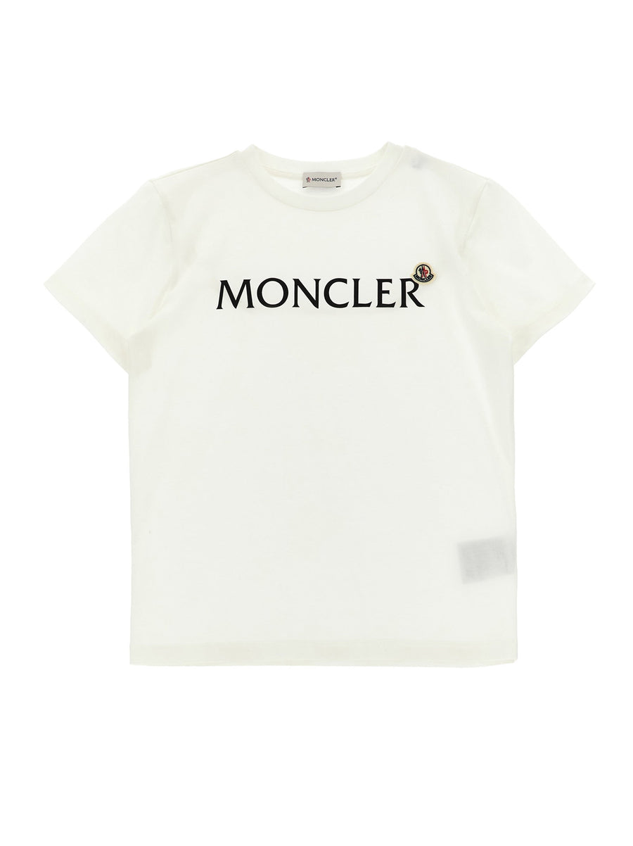 Moncler Enfant Logo-Print Cotton Jersey T-Shirt — White