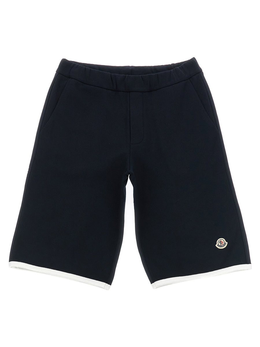 Moncler Enfant شعار-رقعة برمودا — أسود