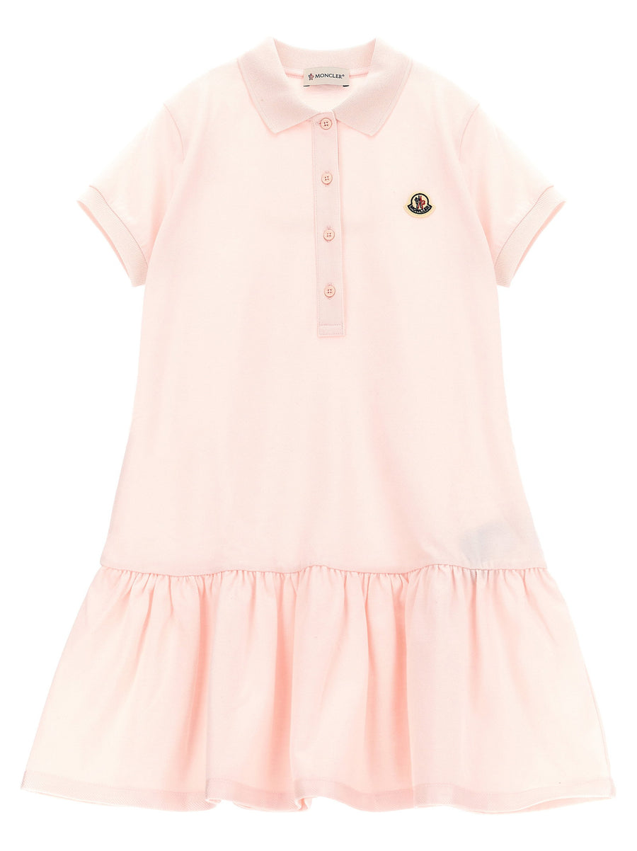 Moncler Enfant Cotton Polo Dress — Pink