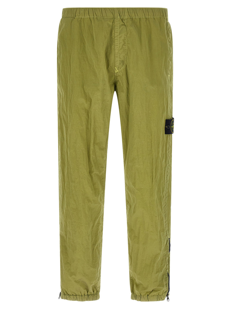 Stone Island Double-Wrinkled Nylon Metal Joggers — Lime Green
