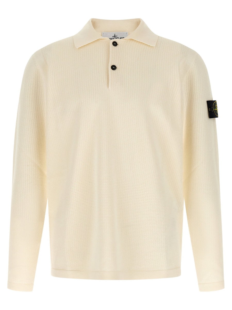 Stone Island Organic Cotton Polo — Cream