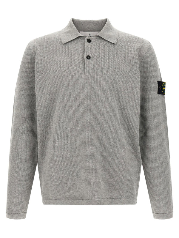قميص بولو Stone Island من القطن العضوي قطن قميص — رمادي