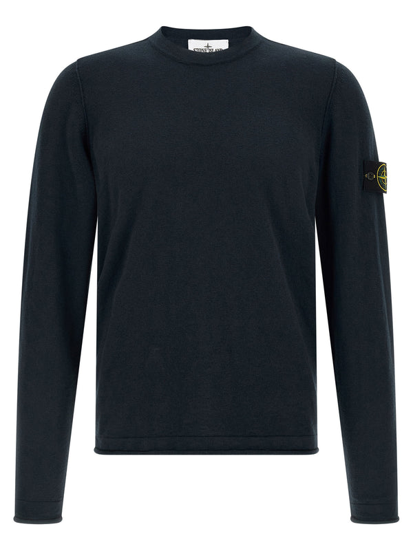 معطف Stone Island من الفرو المقصوص قطن-نايلون حياكة كنزة — أسود