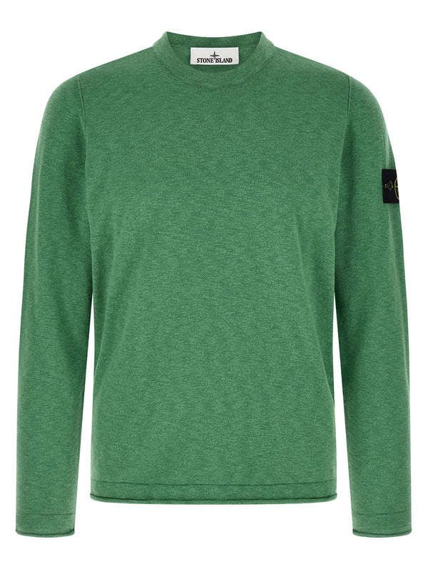 Stone Island قطن-نايلون مزيج حياكة كنزة — أخضر