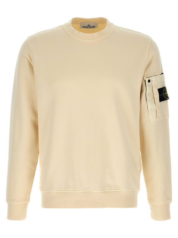 سويت شيرت Stone Island بتصميم دائرى الرقبة — كریمي