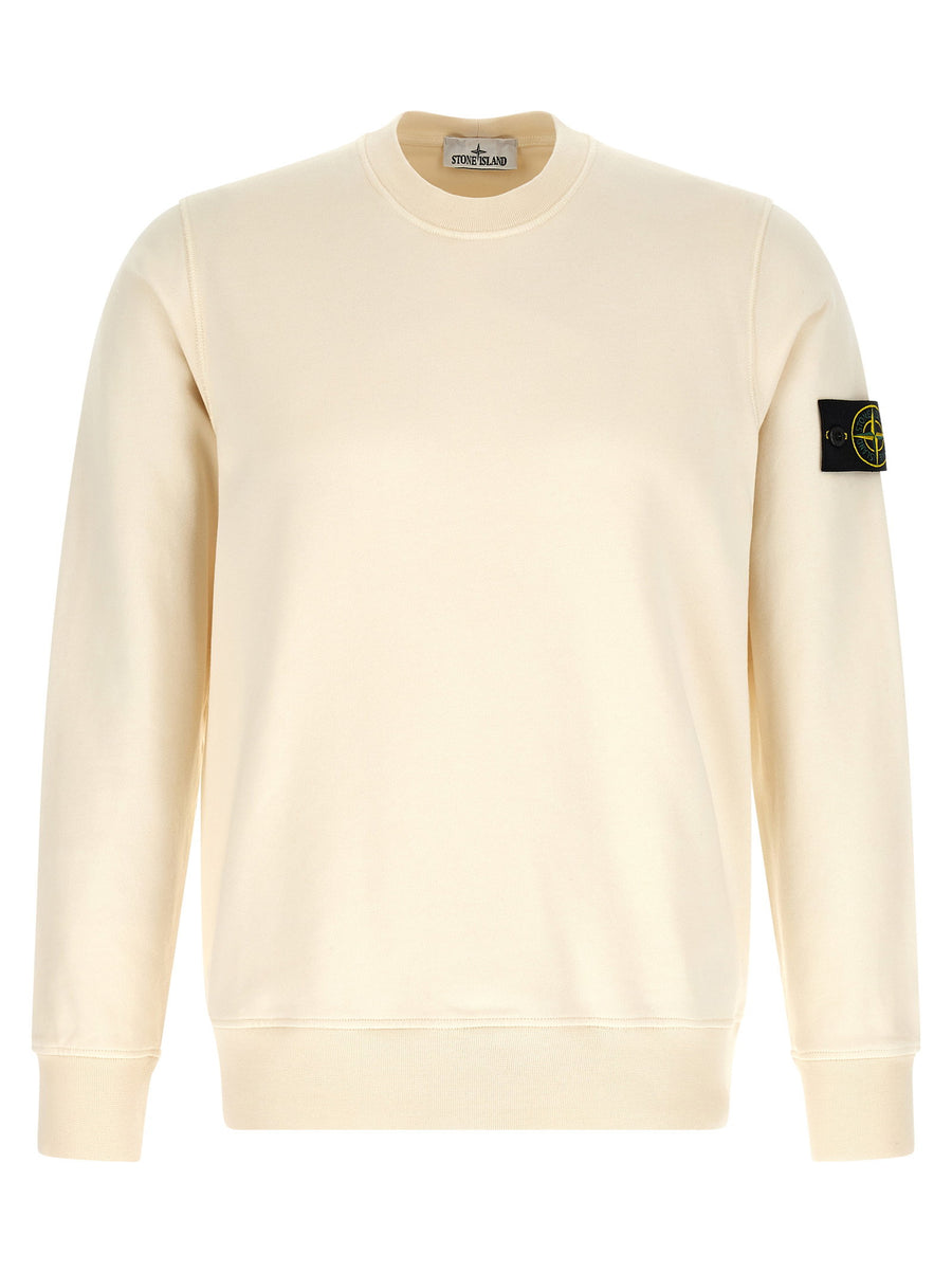 Stone Island Organic cotton sweatshirt in cream