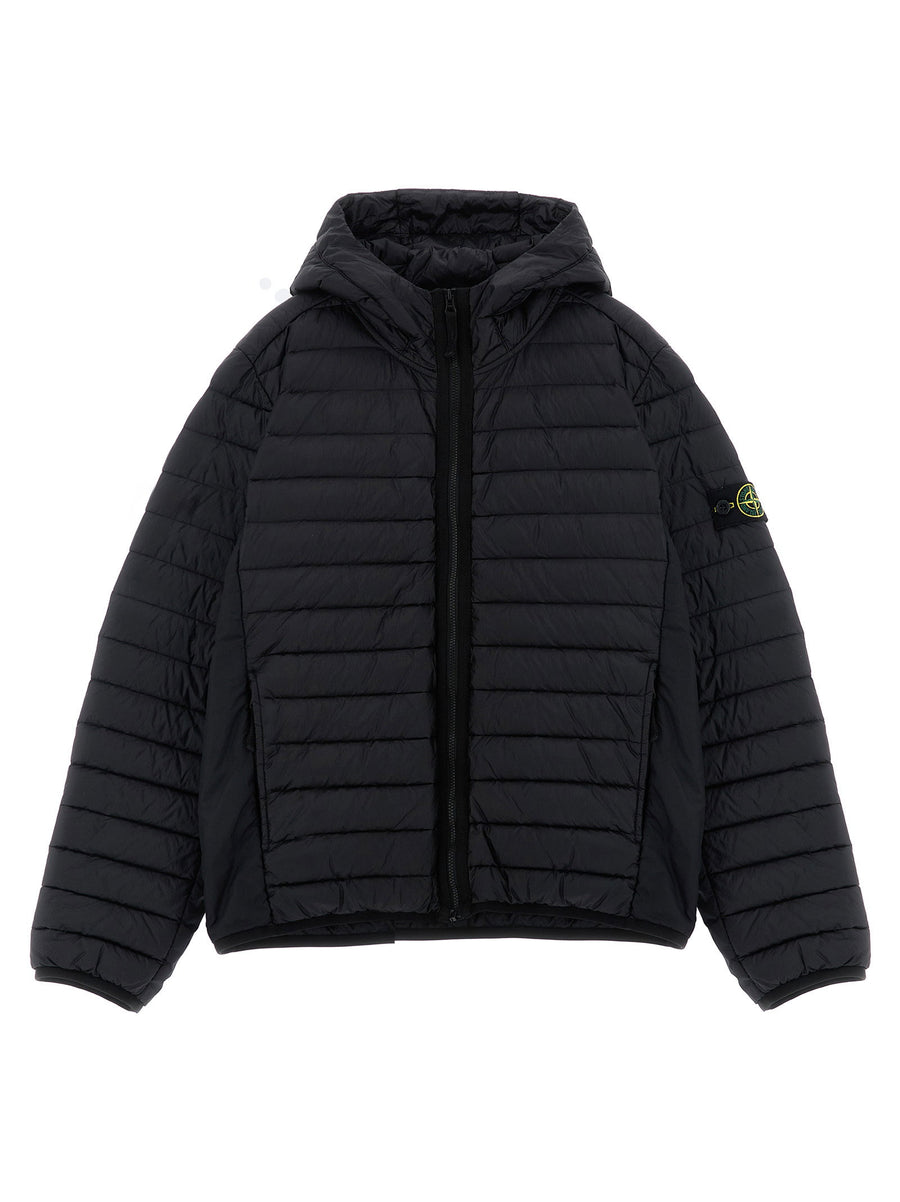 Stone Island Junior Quilted Goose Feather Down Jacket — Black