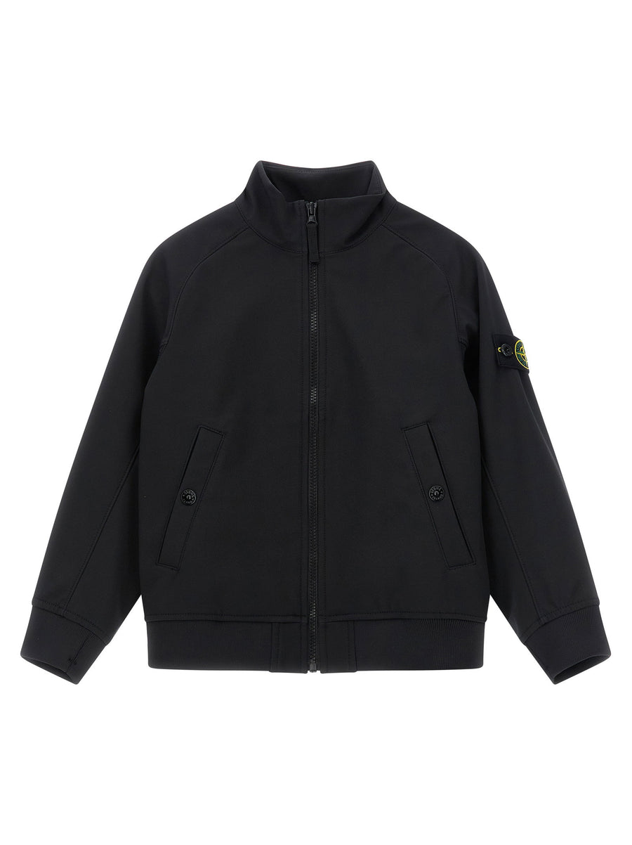 جاكيت تقني مقاوم للماء ثلاثي الطبقات Stone Island Junior جاكيت — أسود