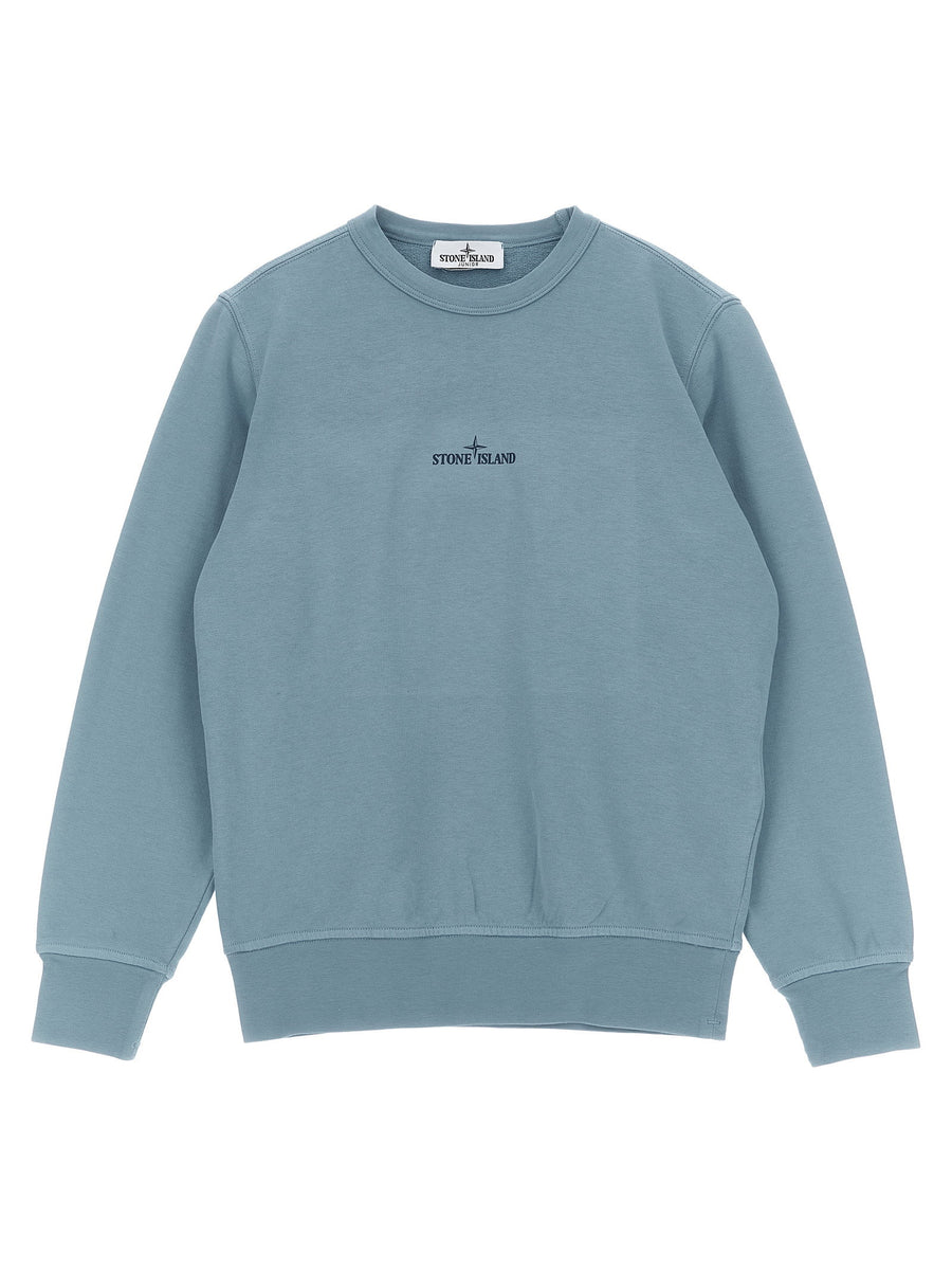 Stone Island Junior Logo-Embroidered Sweatshirt — Blue