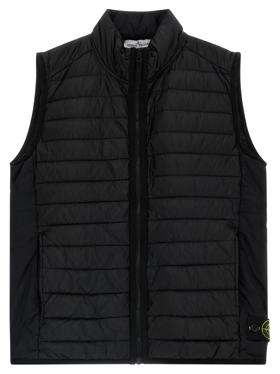 Stone Island Junior Quilted Recycled Nylon Vest — Black