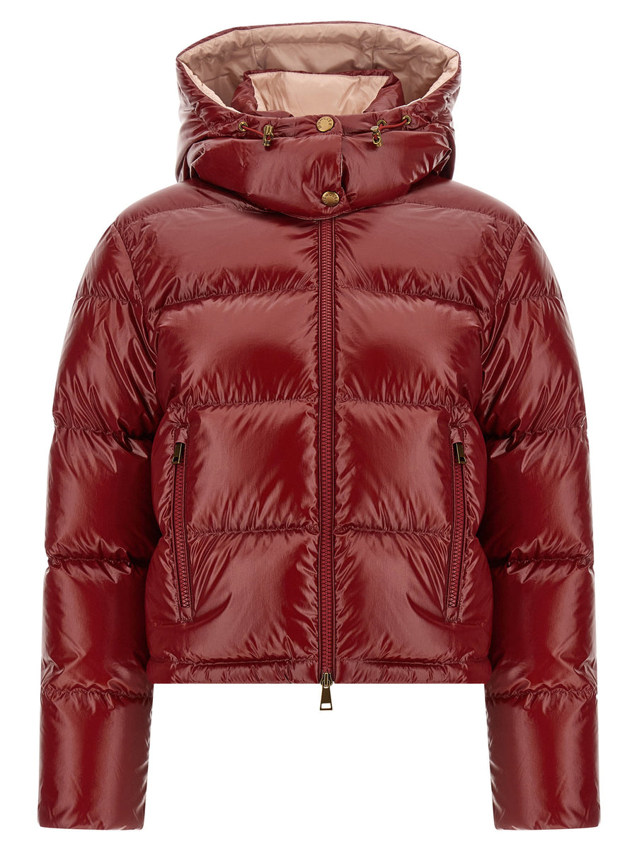 Moncler Nievole Down Jacket — Ruby Red