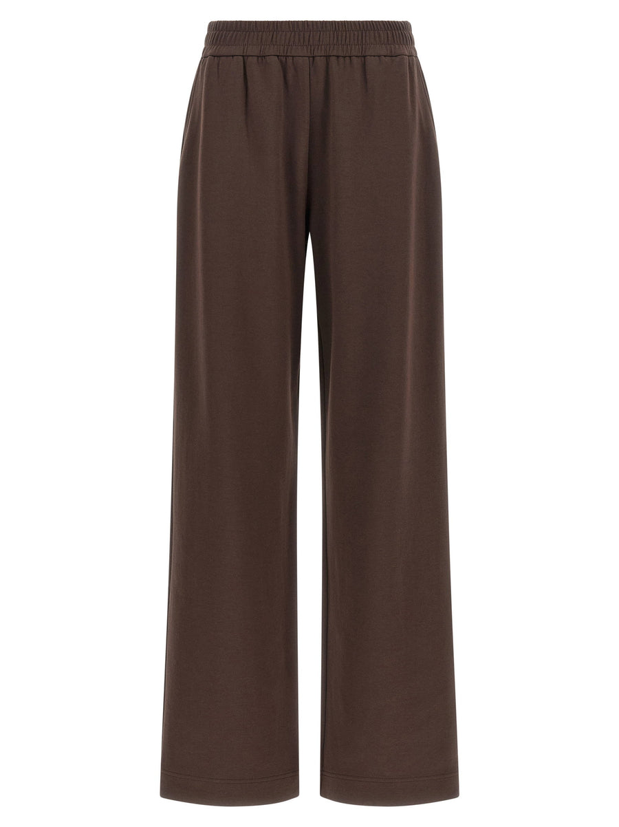 Moncler Double Knit Cotton Blend Joggers — Brown