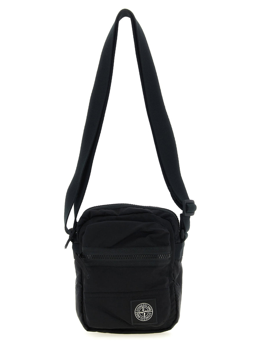 Stone Island Nylon Metal Fabric Crossbody Bag — Black