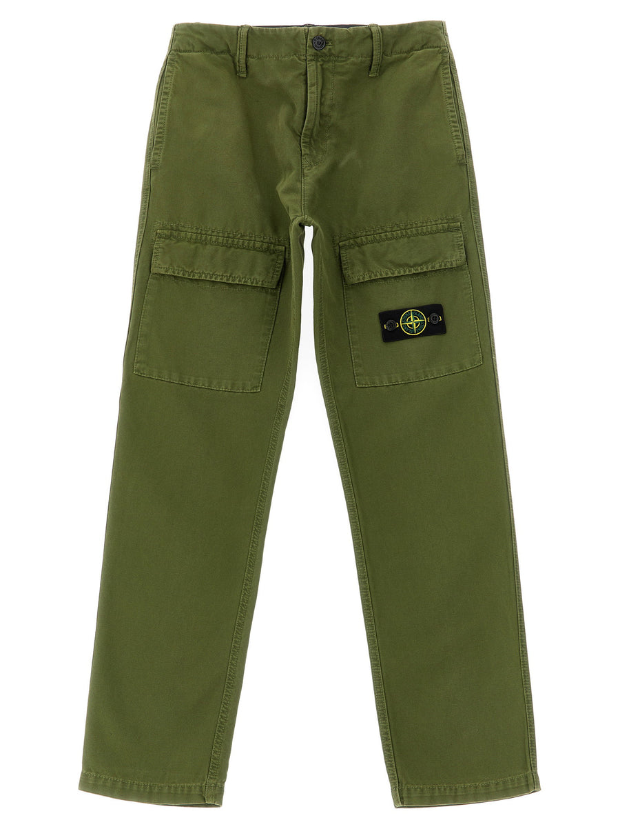 بنطلون كارجو Stone Island Junior كانفا بنطلون — أخضر زيتي