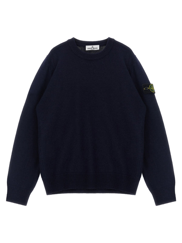 شعار Stone Island Junior شعار صوف مزيج كنزة — كحلي