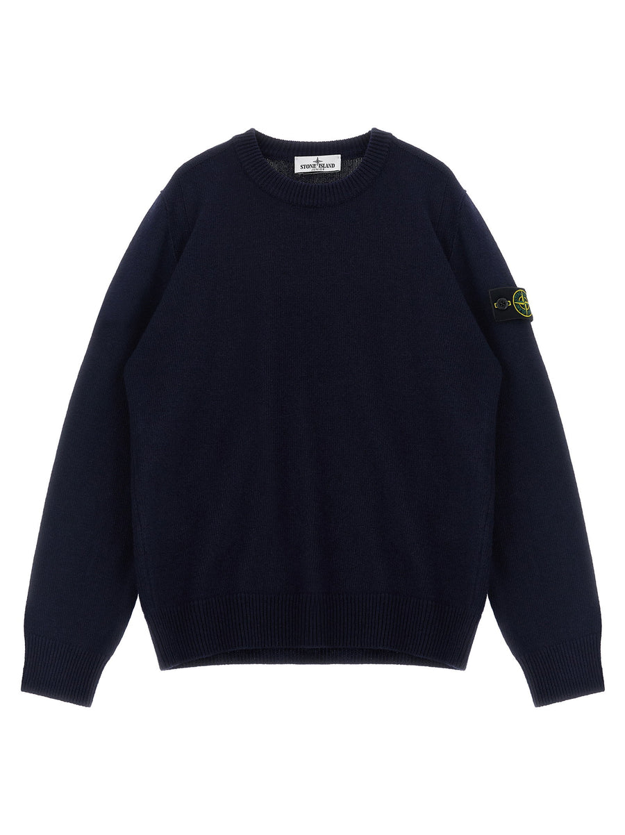 شعار Stone Island Junior شعار صوف مزيج كنزة — كحلي